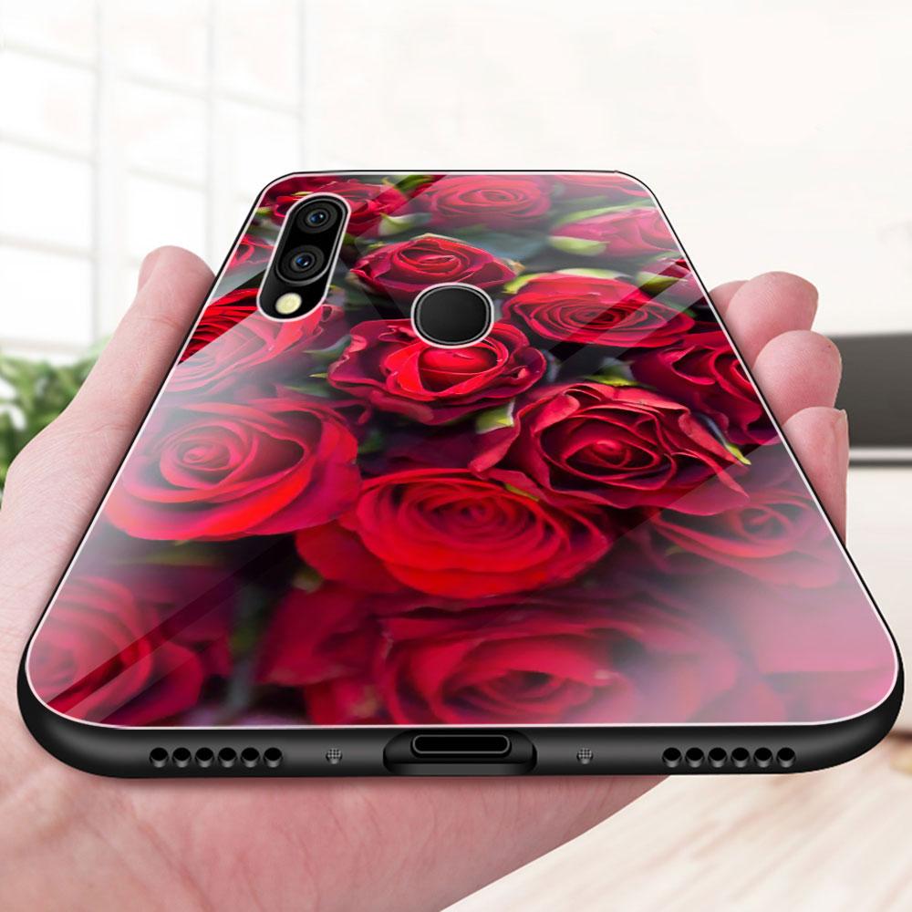 Чехол для телефона из закаленного стекла с подсолнухом и розой для iPhone Samsung Galaxy OnePlus Oppo Xiaomi Redmi Note SA 7 8 9 10 11 12 13 14 20 21 22 53 Pro Max Ultra