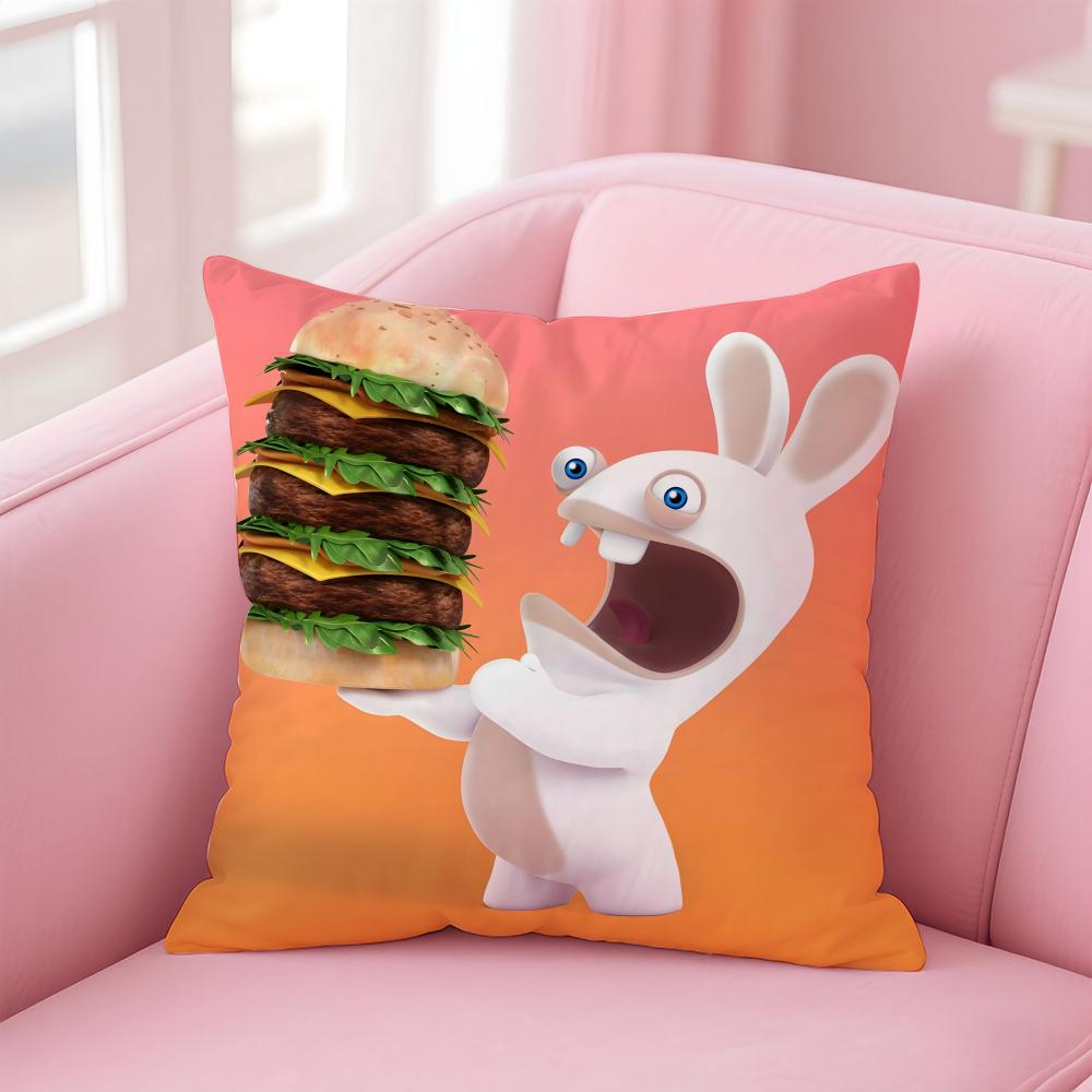 Чехол на подушку R-Rabbids I-Invasion для дома и автомобиля, многоцелевой, двусторонний, мягкий и прочный, для повседневного использования