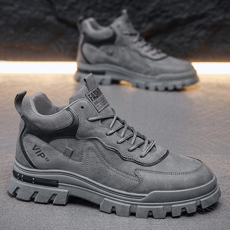 New Men's Martin Boots Thick-soled Trendy Men's Shoes British Style Sports and Casual Shoes Outdoor Single Shoes