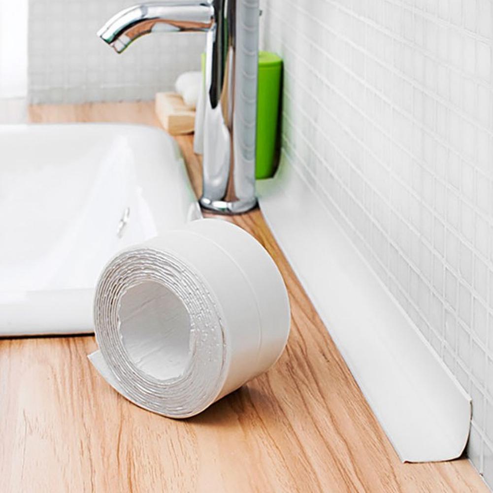 38mm Household White Self Adhesive Mildewproof Waterproof Wall Sealing Strip Tape for Bathroom