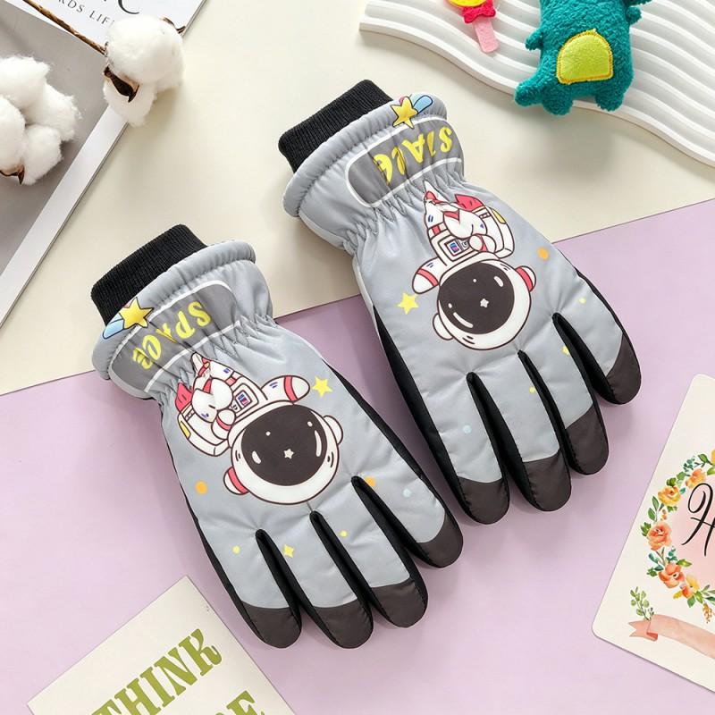 Kids Winter Ski Gloves Windproof Waterproof Thick Fleece Lined Boys Girls Cycling Outdoor Use