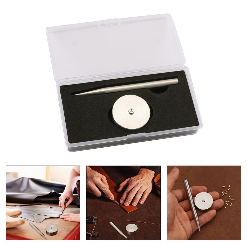 Stainless Steel Snap Fasteners Kits Snap Setting Tool Set Setter Base Handmade Leathercraft Fastening Tool for Craft