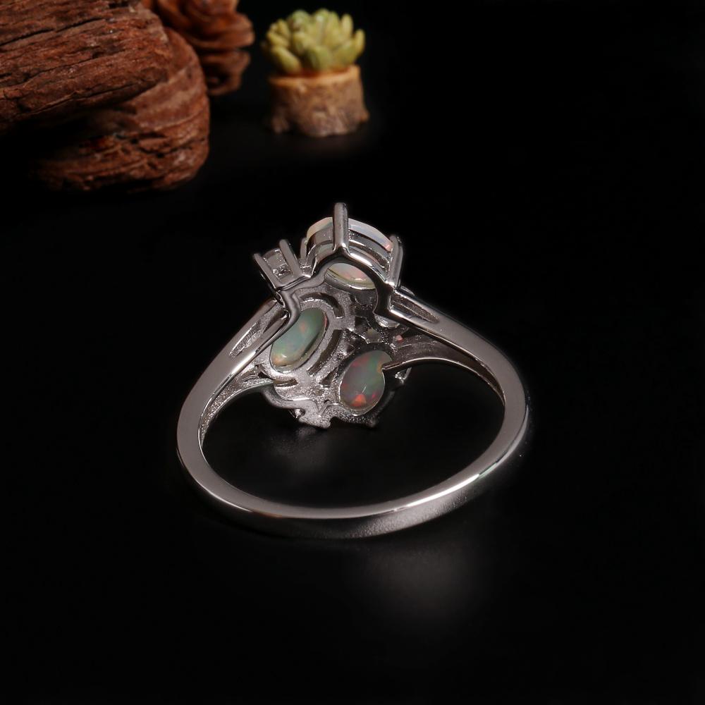 Элегантные ювелирные изделия из серебра 925 пробы с натуральным опалом, камнем, рожденным в октябре, в комплекте с серьгами для женщин и девочек, в подарок на банкет и день рождения