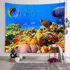 Underwater World Tapestry Sea Life Wall Art Aesthetics Decoration Wall Hanging Bedroom Dormitory Room Aesthetics Home Decoration