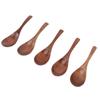 5Pcs Handmade Japanese  Wooden Soup Spoons 6 Inch Long Wooden Spoons for Coffee Tea Drinks