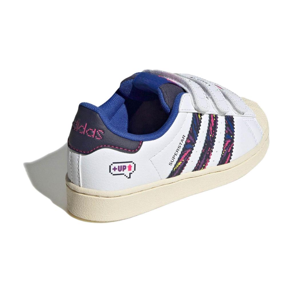 adidas Оригинальные SUPERSTAR COMFORT CLOSURE Низкие Детские скейтбордические кроссовки Бело-синие Детские IF4318
