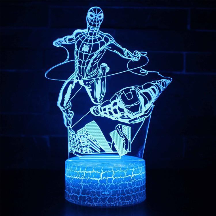 Spider-man 3d Led Night Light Modern Home Bedroom Decoration With Remote Control