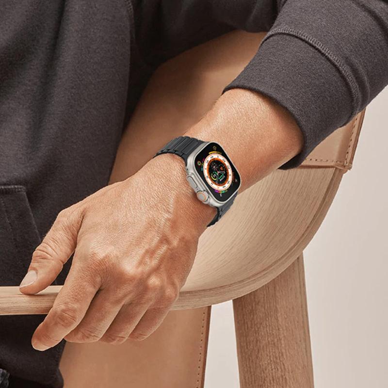 Magnetic Loop for Apple Watch Band 46mm 49mm 45mm 44mm 42mm 41mm 40mm 38mm Silicone Bracelet iWatch Series 10 9 8 7 6 5 Se Ultra 2 Strap