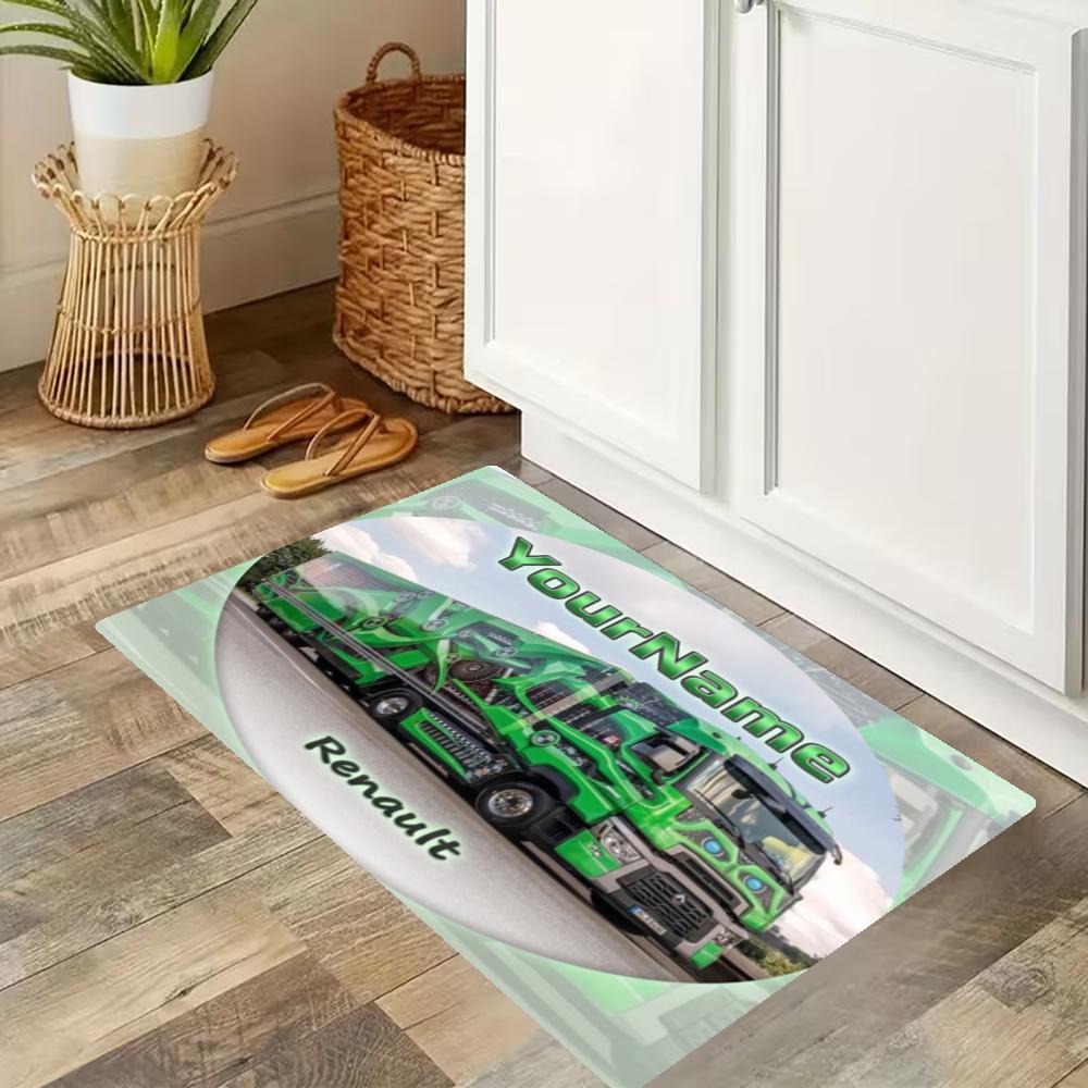 Renault Trucks Personalized Text Kitchen Mats Durable Bathroom Pads Rugs Carpets For Kitchen Sink Laundry Room Bathroom Decor