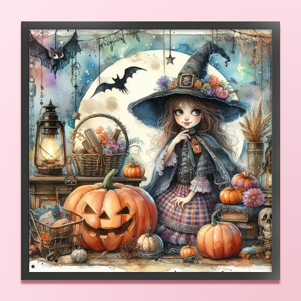 EY# Полная вышивка Эко-хлопковая нить 11CT Напечатанная Хэллоуин Ведьма Вышивка крестом