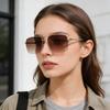 Ретро Квадратные Солнцезащитные Очки для Женщин Мужчин Металлическая Большая Рамка Градиентные Очки UV400 Для Улицы Путешествий Очки Черные Оттенки Gafas