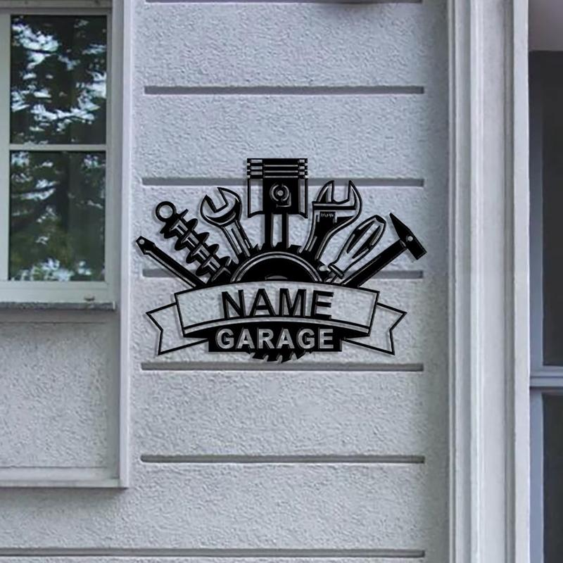 Custom Metal Sign Repair Tools Charm Garage Wall Art Personalized Car Repair Shops Garage Wall Plaque Father's Day Wall Decor