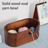 Wood Yarn Bowl Knitting Bowl Knitting Wool Holder Knitting Wool Organizers with Carved Holes for Crocheting Knitting