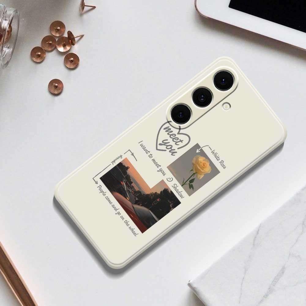 For Samsung Galaxy S24 FE Case Meet You Photo Pattern Printing Straight Edge TPU Phone Back Cover