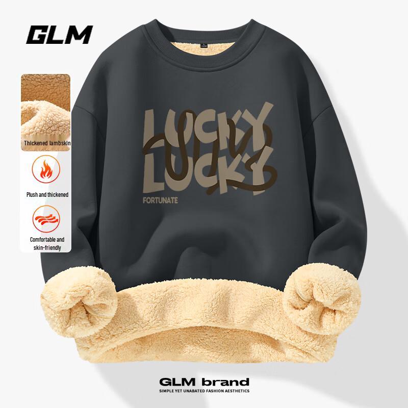 Мужской свитшот GLM с круглым вырезом и флисовой подкладкой, утяжеленный