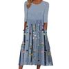 Yousheng Women's Summer Flowy Midi Dress Boho Floral Pleated Dress with Pockets Casual Half Sleeve Crew Neck Swing Dress