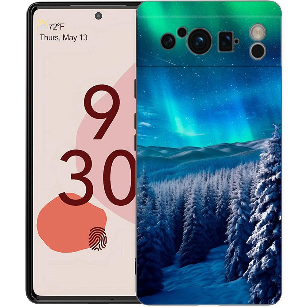 Красивые северные сияния Чехол для телефона Для Google Pixel 9 8 7 6 Pro XL 8A 7A 6A ТПУ Оболочка Мягкий Ударопрочный Черный Чехол