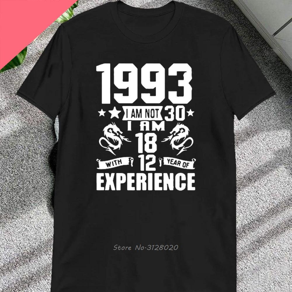 Новинка Потрясающая Футболка Родился В 1993 году Хлопок Уличная Одежда С Коротким Рукавом Подарки на День Рождения Летний Стиль Футболки Мужская Одежда Футболка Топы