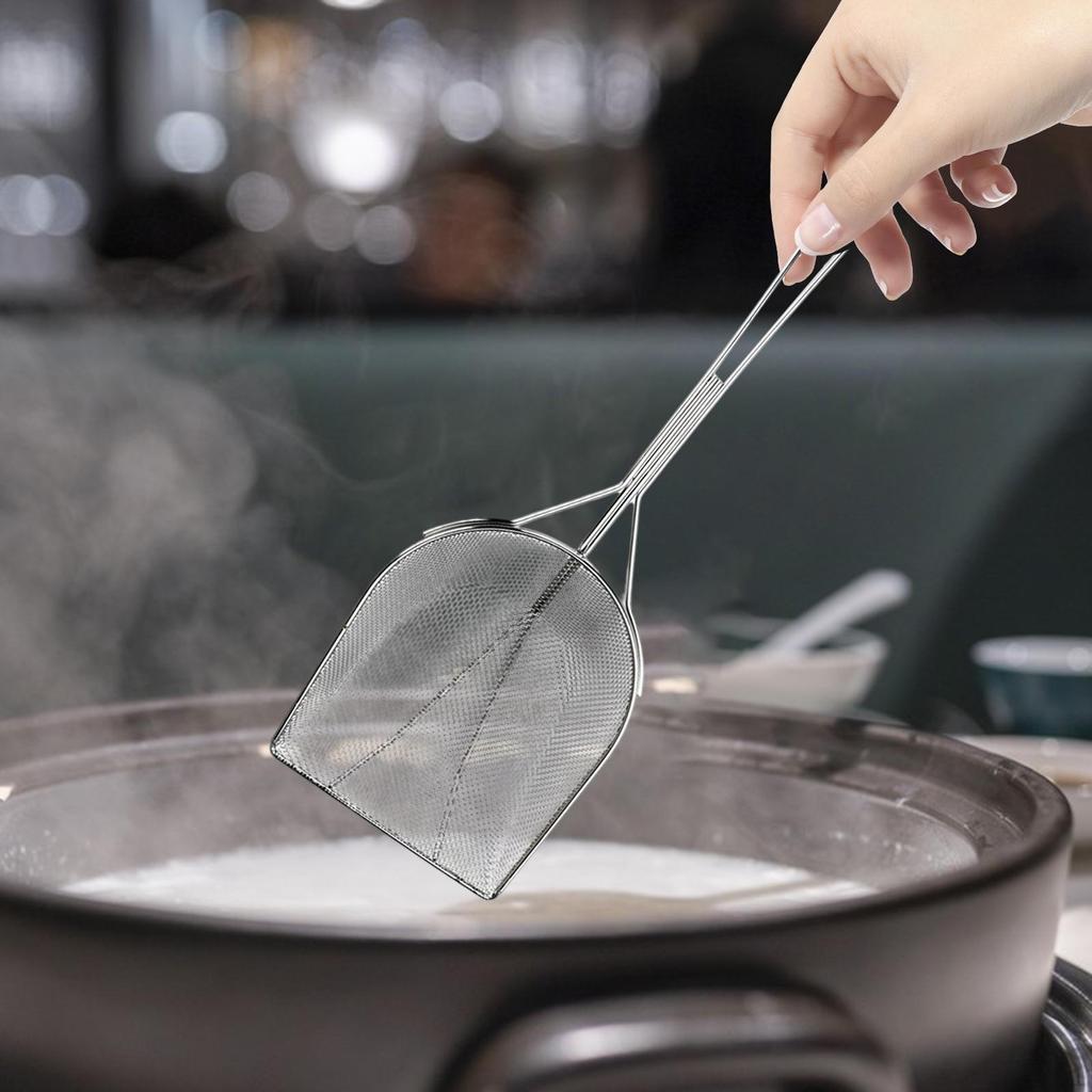 Square Fryer Skimmer Cooking Oil Strainer Fry Ladle Fine Mesh Utensil for Fried