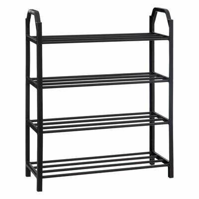 Shoe Rack with 4 Shelves, Black