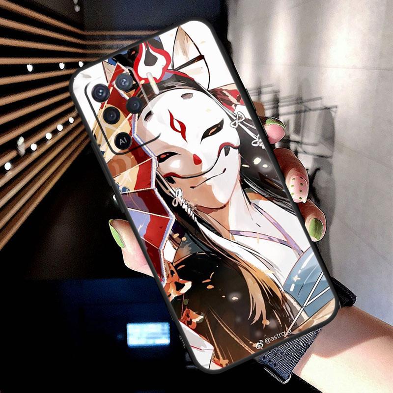 Китсунэ Лиса Японское Искусство Чехол Для Oppo A17 A57 A77 A76 A16 A96 A18 A60 A80 A40 A38 A58 A78 A98 A94 A74 A54 A15 A5 Pro