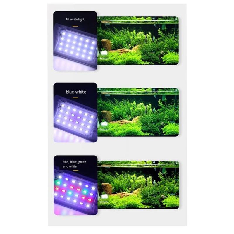 ABBY-Super Slim LED Aquarium Light Lighting Plants Grow Light 9W Aquatic Plant Lighting Clip-On Lamp For Fish Tank US Plug, Dura