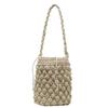 Summer Handmade Crossbody Bag for Women Beach Weaving Drawstring Straw Bucket Shoulder Bag