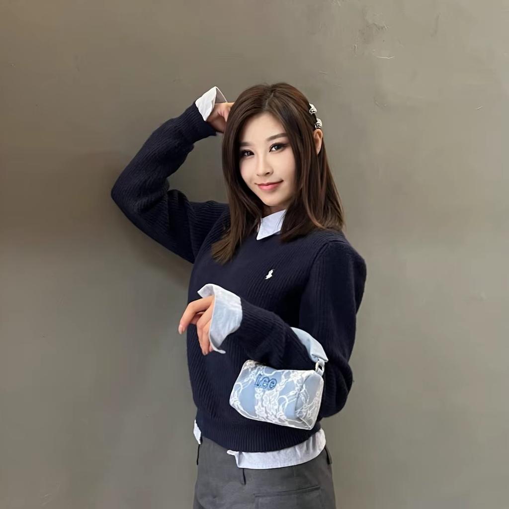 New Lee Fabric Handbag, Shoulder Bag, Crossbody Bag Large Size Women's Blue LE250038L-501