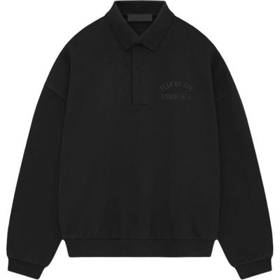 Мужские флисовые поло черного цвета Essentials 192BT244390F