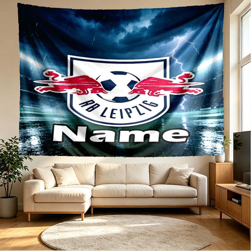 Custom Name Personalized RB Leipzig Print Tapestry, Wall Art Decor, Bedroom, Dorm, Apartment, LivingRoom, Party Backdrop, Gift for Birthday