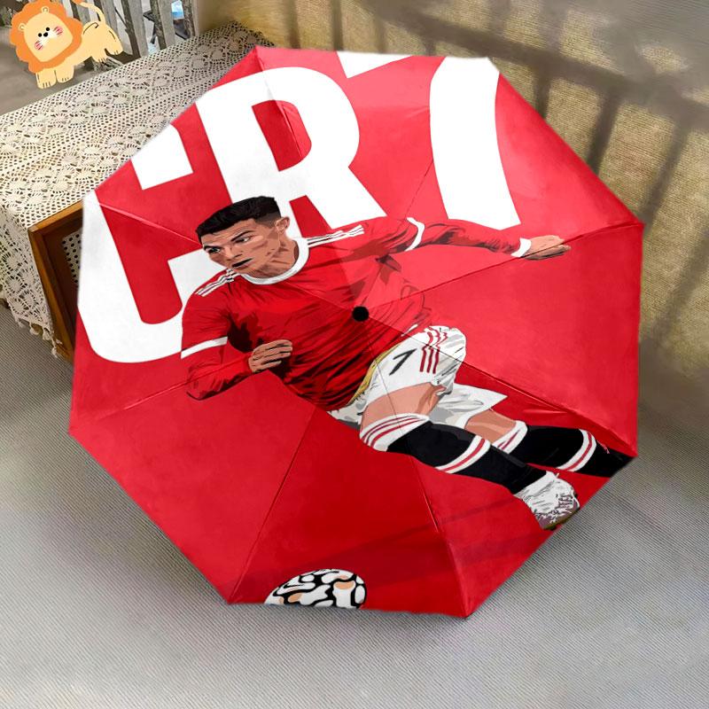 1 шт. Автоматический складной зонт - с рисунком CR7, Портативный и складной дизайн с 8 спицами, Подарки на Рождество и День рождения
