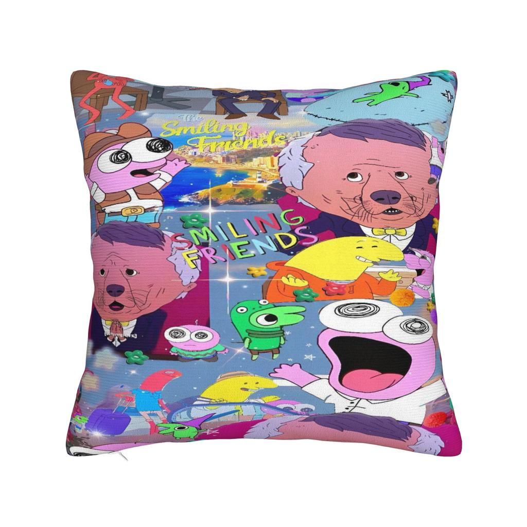 Pillow Cover Smiling Friends Morden Pillow Case For Living Room Bed Chair Pillowcases