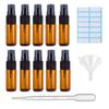 5/10 Pack Amber Glass Spray Bottles, Fine Mist Spray Bottles with Pipette Funnel Labels,Travel Dispenser Bottles for Essential Oils Cleaning Skin Care