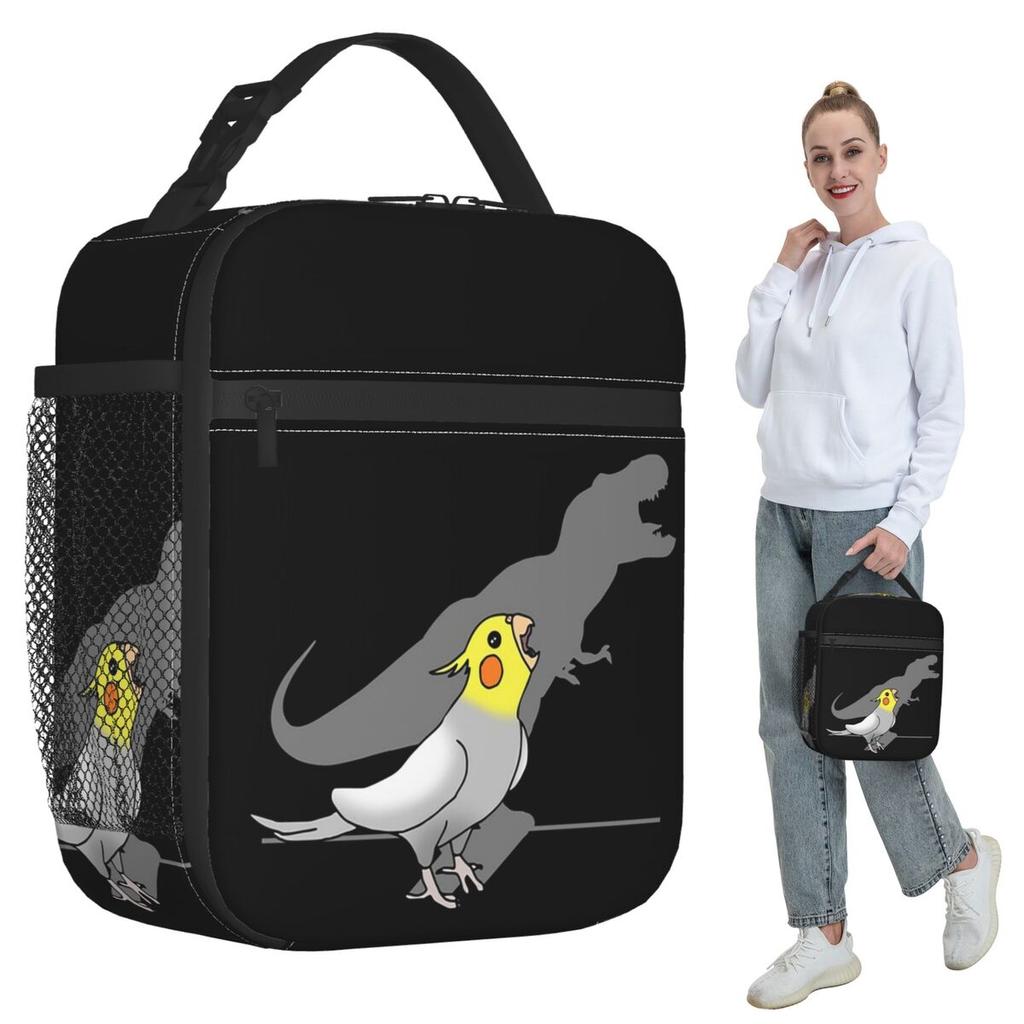 Dinosaur Shadow Cockatoo Cockatiel Insulated Lunch Bag for Kids School Cooler Thermal Food Box Tote Lunch Boxes Container