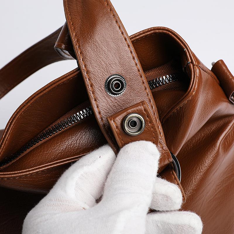 Женская мягкая кожаная сумка-тоут, сумка для мамы среднего возраста, большая вместимость, сумка через плечо