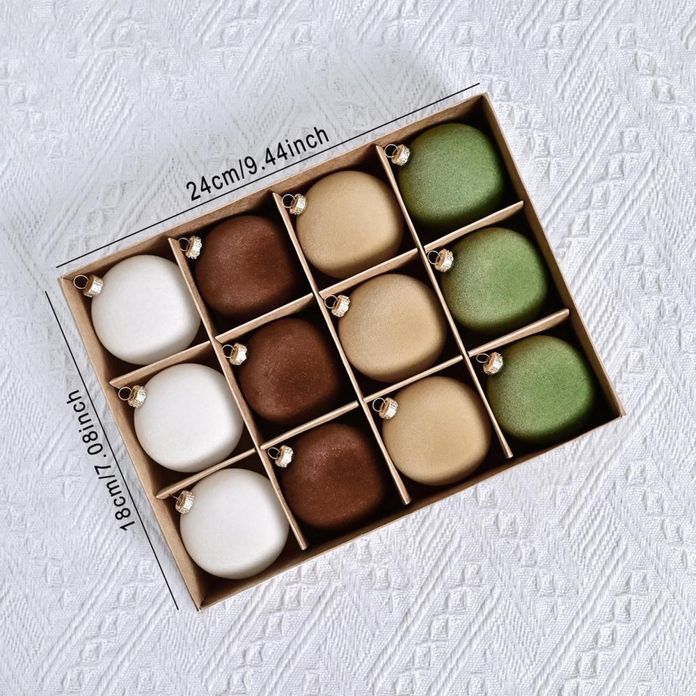 12pcs 6cm Flocked Balls Christmas Decorations Soft Christmas Tree Ball Ornaments Christmas Decorations Velvet Balls Home Decor