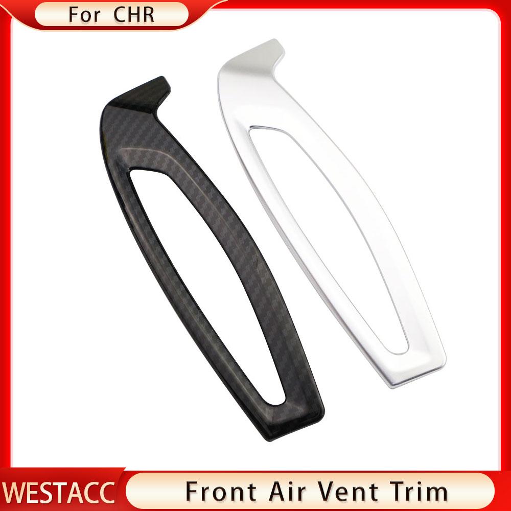 2 шт. хромированная передняя крышка автомобиля для кондиционирования воздуха, декоративная наклейка, накладка для Toyota CHR 2016-2022 LHD