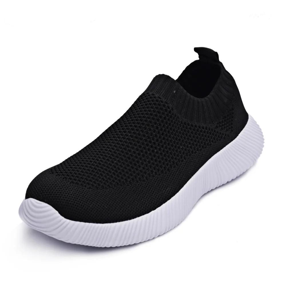 Fashion 2025 Spring Women Shoes Knitting Sock Sneakers Women Flat Shoes Casual Breathable Sneakers Flats Walking Shoes for Women