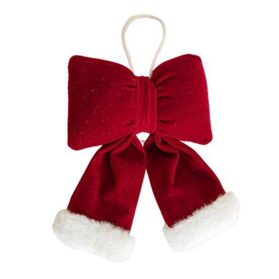 Рождественский бант, украшение, бархатный красный бант, подвесные украшения, рождественская елка, подвеска для праздничного домашнего декора