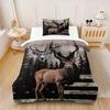 Elk Pattern Quilted Quilt Set Jungle Style Bedding Set Suitable for Hunting Lovers Bedroom Decoration All Seasons