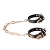 Cross-Border Punk Snake Skin Restraint Set: Handcuffs, Foot Cuffs & Choke Chain Bracelet