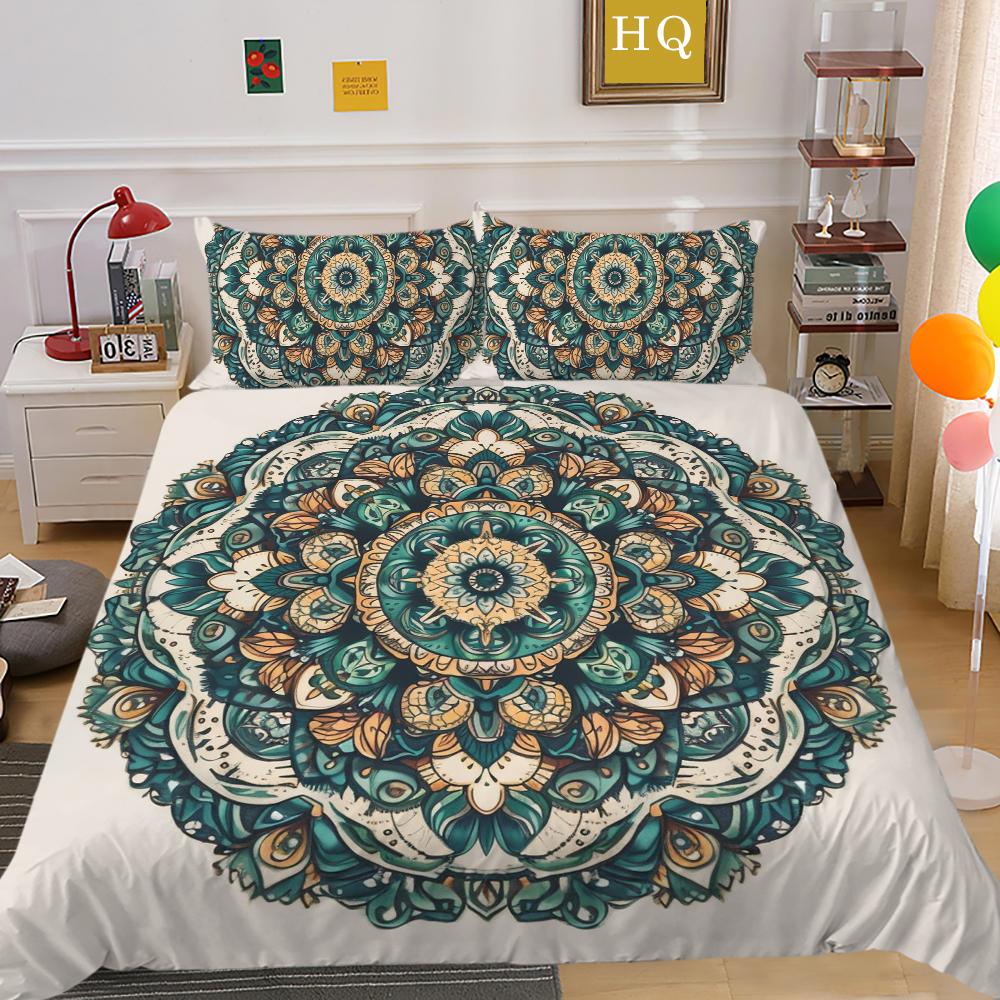 Printed Bedding Suit Mandala Home Textiles Luxury Bedding Sets Queen Size Fashion Microfiber Duvet Cover Sets