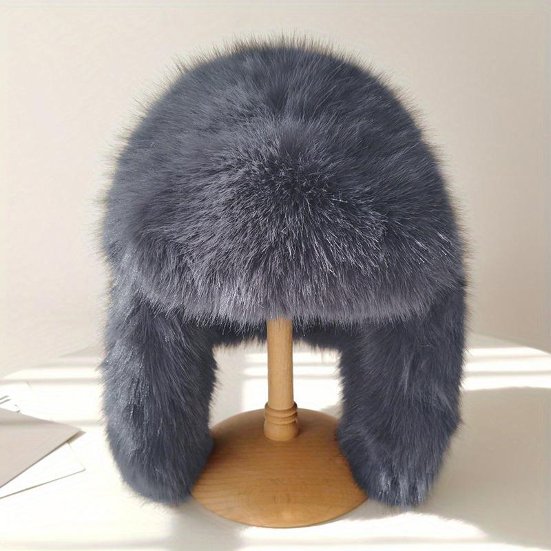 Женская зимняя теплая уличная русская ветрозащитная толстая меховая шапка из искусственного меха ушанка лыжная шапка