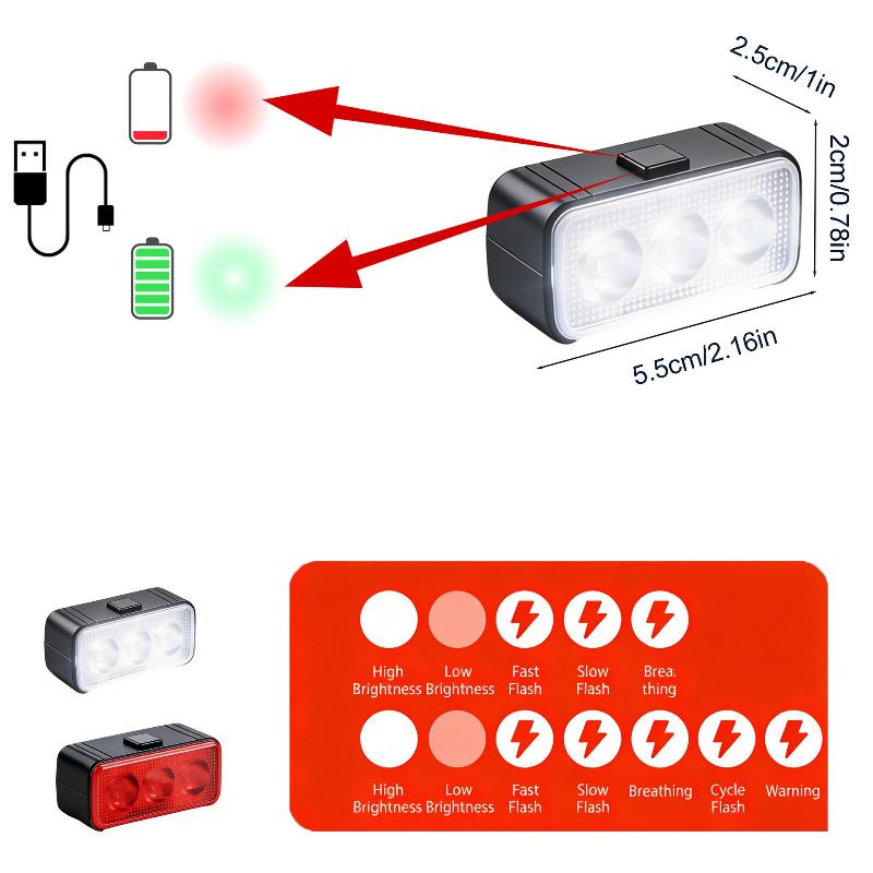 Водонепроницаемый светодиодный задний фонарь для велосипеда с USB-зарядкой, долгим сроком службы батареи, сигнальный фонарь безопасности для всех типов велосипедов