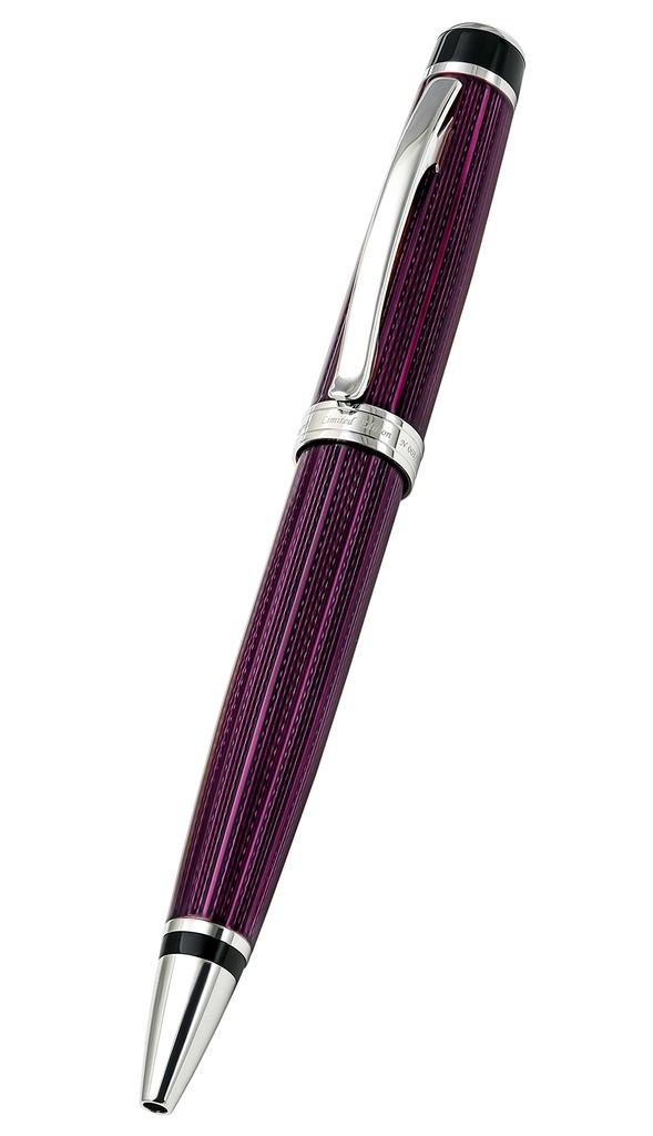 Xezo Incognito Brass Ballpoint Pen Purple Metallic Color Diamond Cut Engraved Serial Number Platinum Plated Parts Purple (Secret B-2)