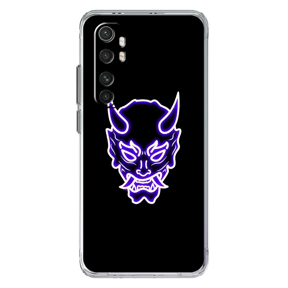 Неоновый чехол для телефона Samurai Oni Mask для Xiaomi Mi 12T 10 12 Lite 11 Ultra 11X 11T Pro 11i Poco X4 X3 NFC F3 M3 M4 5G Прозрачная крышка