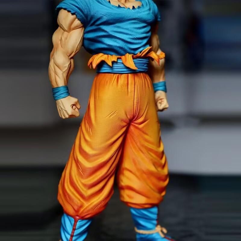 31.5cm Dragon Ball Goku Super Saiyan Blue Standing Position Anime Figure Boys Collectible Model Statue Pvc Decor Fans Gifts Toys