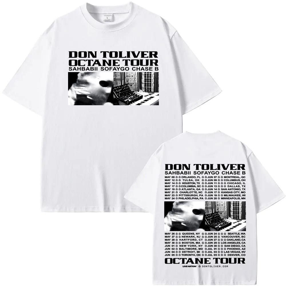 DON TOLIVEROCTANE TOUR2026 Футболка Американский рэпер Лето Хип-Хоп Высокое Качество Мягкая Футболка 100% Хлопок Повседневная Гранж С Круглым Вырезом Футболки