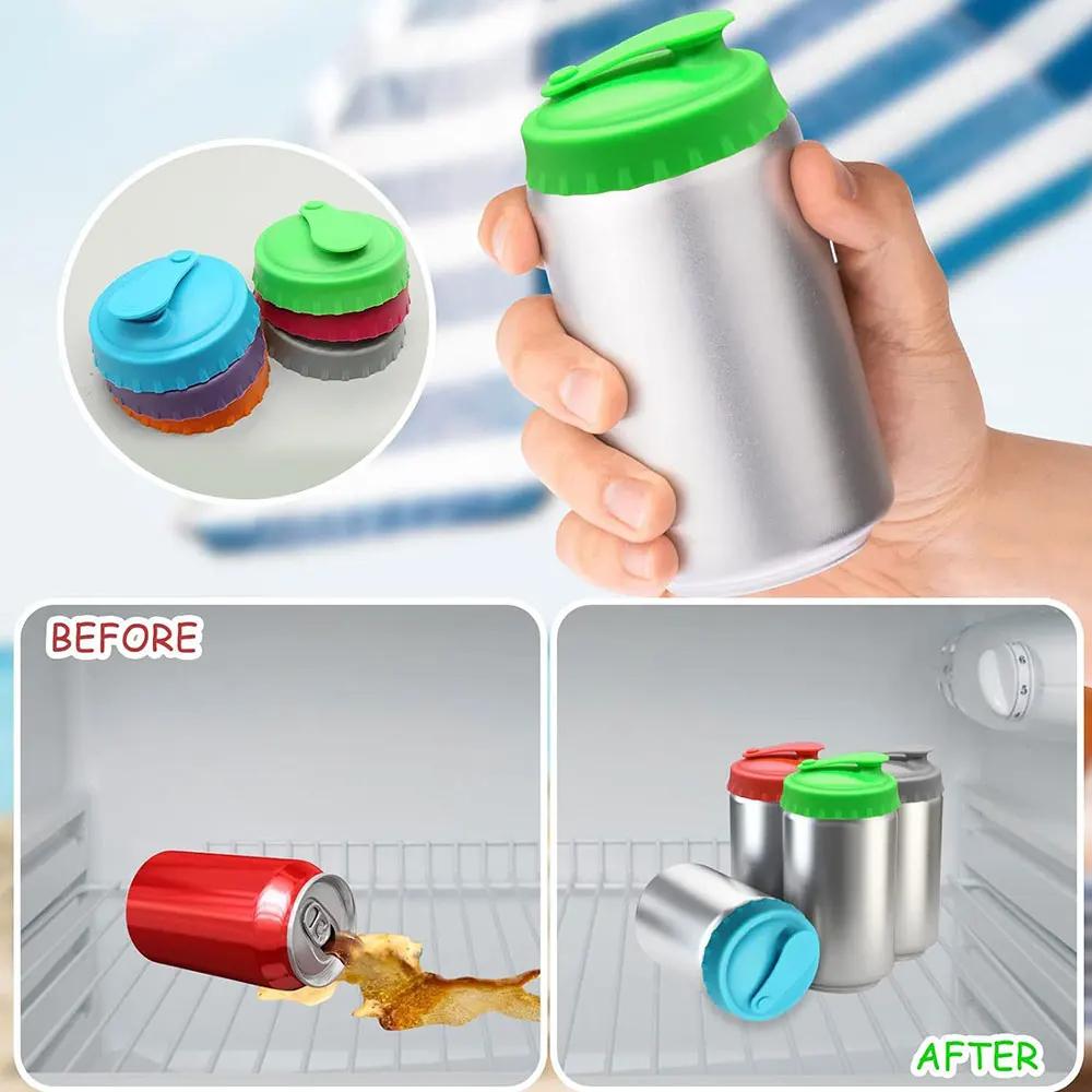 2 Styles Reusable Silicone Soda Can Lid Sealing Cover Protective Stopper for Beer Drinks Juice Beverage Coke Can Lids