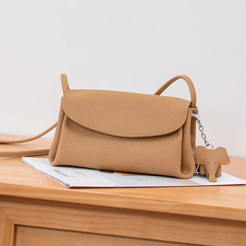 First Layer Cowhide Small Square Bag Genuine Leather Shoulder Bag Small Bag with Foreign Texture Soft Leather Crossbody Bag